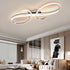 Modern Minimalist Curved Line Iron Aluminum Silicone LED Semi-Flush Mount Ceiling Light For Living Room