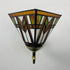 Traditional Tiffany Stained Glass Geometric Pyramid Shade 1-Light Wall Sconce Lamp For Bedroom