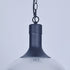 Contemporary Industrial Iron Vertical Ribbed Glass Semicircle 1-Light Pendant Light For Dining Room