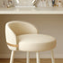 Modern Simplicity Leather Metal Sponge Round Vanity Stool Backrest For Bedroom