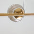 Modern Mid-Century Iron Long Strip Glass Ball 4/6-Light Chandelier Island Light For Dining Room