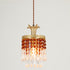 Traditional Vintage Round Wind Chime Brass Crystal 1-Light Pendant Light For Living Room