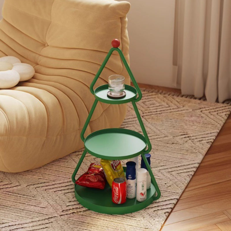 Contemporary Creative Round Iron End Table 3-Tier For Living Room