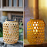 Contemporary Creative Solar Waterproof Lantern Weaving Plastic LED Portable Outdoor Light For Garden