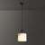 Modern Minimalist Cylinder Cone Half Round Copper Stone 1-Light Pendant Light For Bedroom