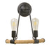 Traditional Farmhouse Iron Hemp Rope Half Circle 2-Light Wall Sconce Lamp For Dining Room