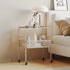 Contemporary Scandinavian Rectangular Iron Top Tempered Glass End Table 2-Tier For Living Room