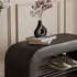 Modern Minimalist Long Rectangle Lambswool PU Leather Iron Storage Bench 1-Shelf For Entryways