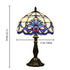 Traditional Tiffany Stained Glass Dome Shade Lotus Alloy Base 1-Light Table Lamp For Bedroom