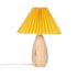 Contemporary Retro Pleated Fabric Solid Wood Base 1-Light Table Lamp For Bedroom