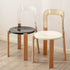 Modern Minimalist Round Wooden ABS PC Chair Four Legs Backrest For Living Room