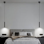 Modern Minimalist Iron Aluminum Strip LED Pendant Light For Bedroom