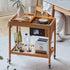 Contemporary Scandinavian Rectangular Wood Glass Coffee Table 2-Tier For Living Room