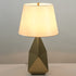 Contemporary Creative Polygonal Base Round Hardware Fabric 1-Light Table Lamp For Bedroom