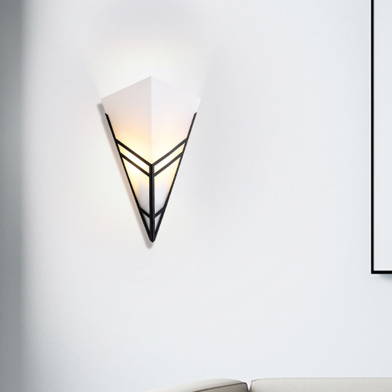 Contemporary Nordic Iron Acrylic Inverted Triangle 1-Light Wall Sconce Lamp For Living Room