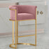 Contemporary Nordic Square Half Round Velvet Metal Backrest Armrest For Dining Room