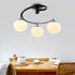 Modern Minimalist Curved Line Oval Iron Glass 3/5 Light Semi-Flush Mount Ceiling Light For Living Room