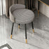 Contemporary Nordic Round Houndstooth Leather Fabric Splicing Vanity Stool Low Back For Bedroom