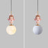 Contemporary Nordic Kids Resin Glass Round Angel 1-Light Pendant Light For Bedside