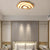 Traditional Chinese Zen Wood Grain Wavy Design LED Flush Mount Ceiling Light For Living Room