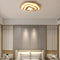 Traditional Chinese Zen Wood Grain Wavy Design LED Flush Mount Ceiling Light For Living Room