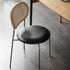 Contemporary Nordic Round Leather Wood Rattan Chair Backrest For Living Room