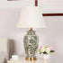 Traditional Vintage Vase Shaped Fabric Ceramic 1-Light Table Lamp For Bedroom