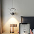 Contemporary Nordic Aluminum Circle Ring Liftable LED Pendant Light For Bedroom