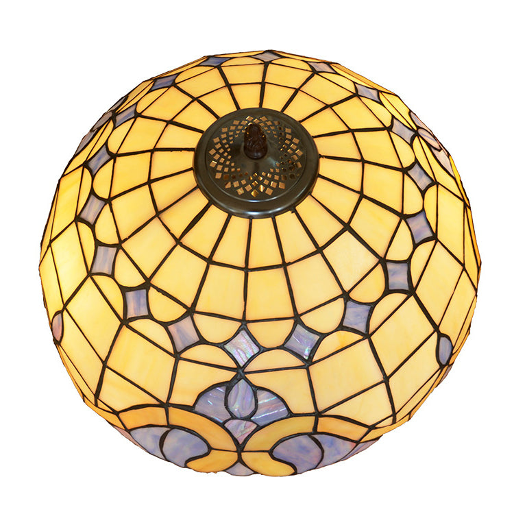 Traditional Tiffany Mediterranean Stained Glass 2-Light Standing Floor Lamp For Home Office