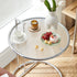 Modern Minimalist Round Glass Stainless Steel Coffee Table For Living Room