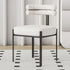 Contemporary Creative Half Arc Square Leather Metal Dining Chair Backrest Armless For Dining Room