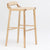 Contemporary Retro Square Kraft Paper Rope Weaving Solid Wood Bar Stool Low Back Footrest For Dining Room