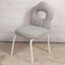 Modern Art Deco Floral Square Lambswool Metal Dining Chair Backrest Armless For Dining Room