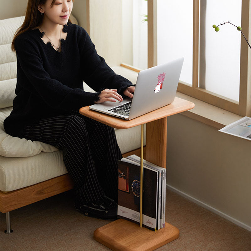 Modern Minimalist Square Wood End Table For Living Room