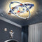 Contemporary Creative Kids Round Spaceman Planet Iron Acrylic Resin LED Flush Mount Ceiling Light For Bedroom