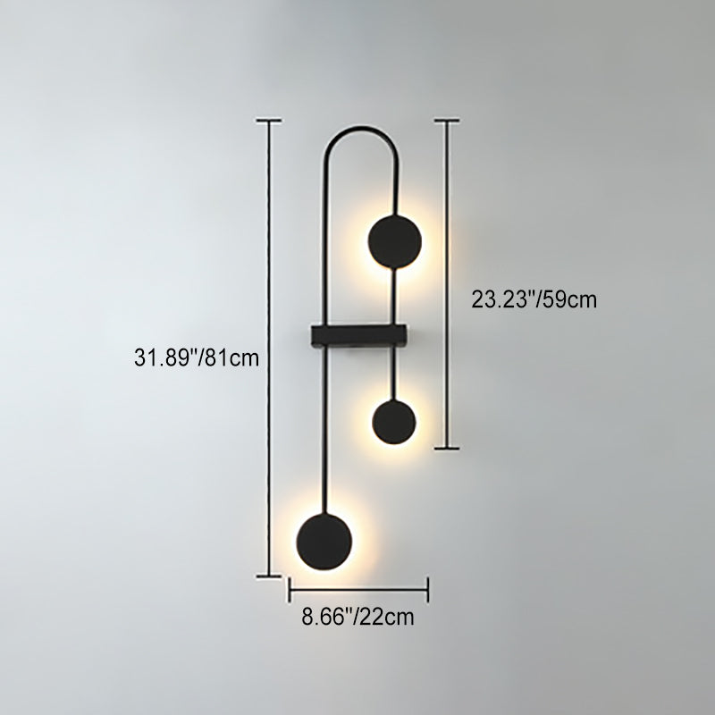 Modern Minimalist U Shaped Circle Metal Acrylic LED Wall Sconce Lamp For Bedroom