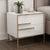 Modern Simplicity Cubic Solid Wood Stainless Steel Frame Nightstand 2-Drawer For Bedroom