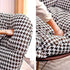 Contemporary Nordic Houndstooth Velvet Upholstered Carbon Steel Rocking Chair Backrest For Living Room