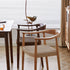 Traditional Vintage Braided Rope Wood Legs Square Dining Chair Backrest Armrest For Dining Room