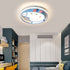 Contemporary Creative Kids Iron Acrylic Round Pig LED Flush Mount Ceiling Light For Bedroom