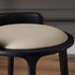 Traditional Vintage Round Leather Upholstered Wood Frame Vanity Stool Backless For Bedroom