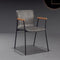 Contemporary Luxury Square Faux Leather Upholstered Dining Chair Backrest Armrest For Dining Room