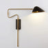 Contemporary Nordic Iron Conical Shade With Long Rod Rocker Arm 1-Light Wall Sconce Lamp For Living Room