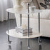 Contemporary Nordic Cloud Acrylic Stainless Steel Crystal Wheel End Table 2-Tier For Living Room