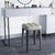 Modern Simplicity Square PU Leather Upholstered Stackable Vanity Stool Backless For Bedroom