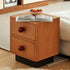 Traditional Vintage Rectangular Ball Handle Wood Nightstand 2-Drawer For Bedside