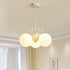 Contemporary Creative Cream Hardware Crystal Decor PE Round Shade 3-Light Kids Chandelier For Living Room