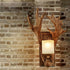 Contemporary Scandinavian Antler Cylinder Resin Glass 1-Light Wall Sconce Lamp For Living Room