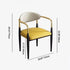 Modern Luxury Square Cushion Leather Metal Sponge Dining Chair Backrest Armrest For Dining Room