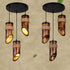 Traditional Chinese Hemp Rope Wrapping Bamboo Tube Design 1/3-Light Chandelier For Dining Room